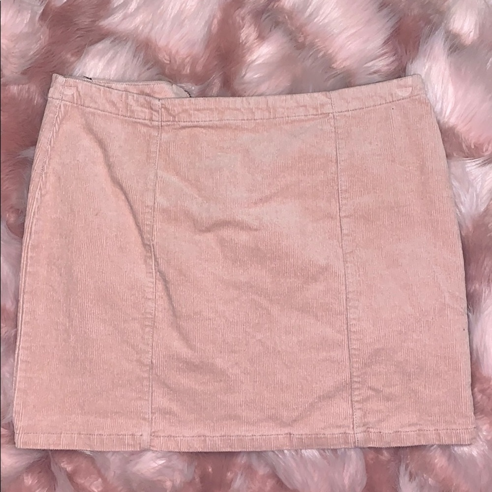 Pink corduroy skirt